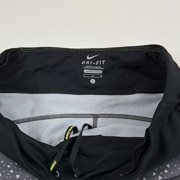 Nike Dri Fit Silver Gray Triangle Print Leggings Womens Sz L - Picture 6 of 8